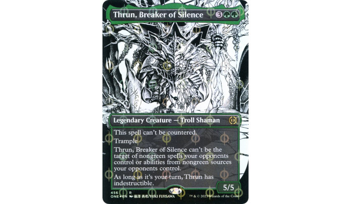 Thrun, Breaker of Silence (Borderless) (Step-and-Compleat Foil) - Phyrexia: All Will Be One (ONE)